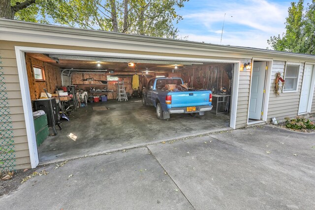 view of garage