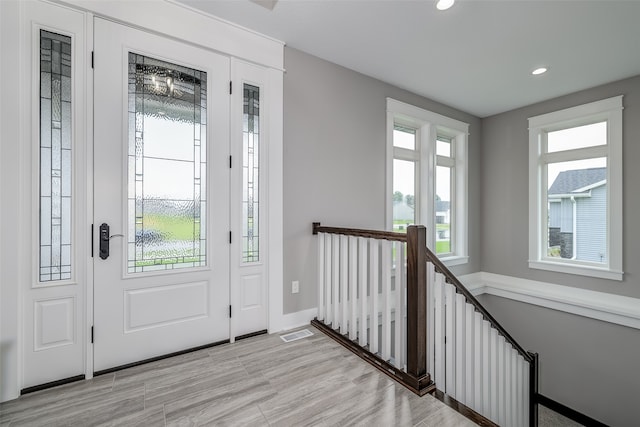 foyer featuring light hardwood / wood-style flooring