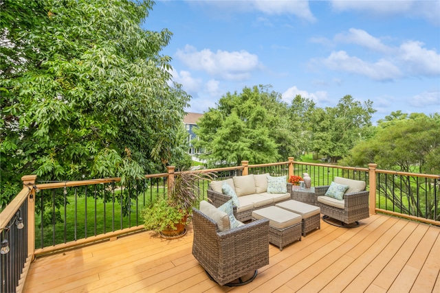 deck with outdoor lounge area