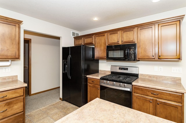 kitchen featuring black appliances