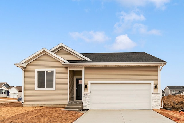 view of front of property featuring a garage