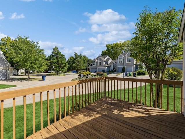 deck featuring a yard