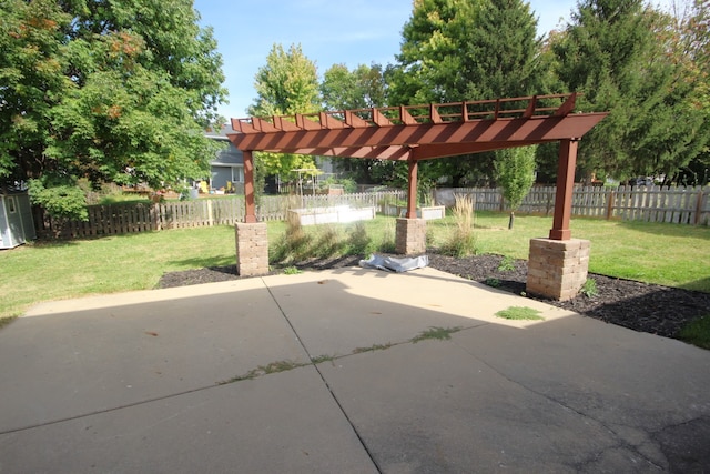 view of patio with a pergola