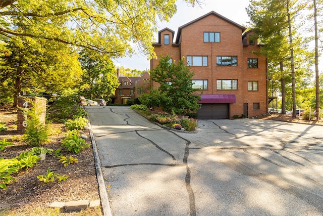 exterior space featuring a garage