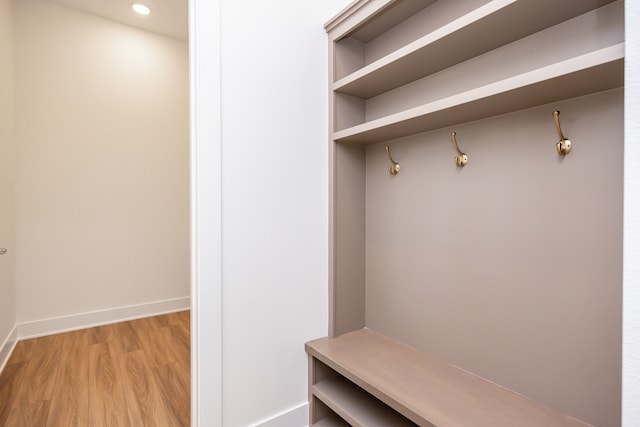 mudroom featuring light wood-type flooring