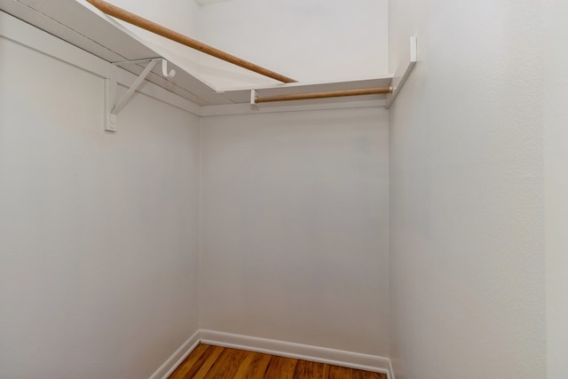 walk in closet featuring wood-type flooring