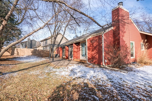 view of snowy exterior