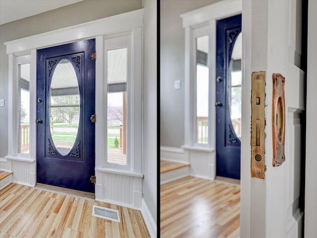 entryway featuring light wood-type flooring