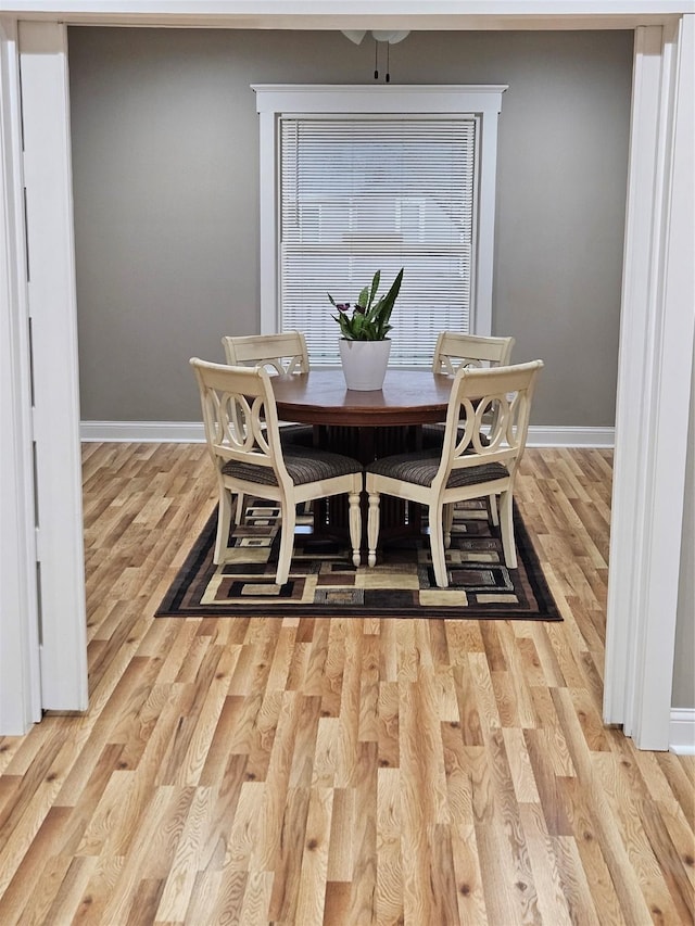 dining area featuring light hardwood / wood-style floors