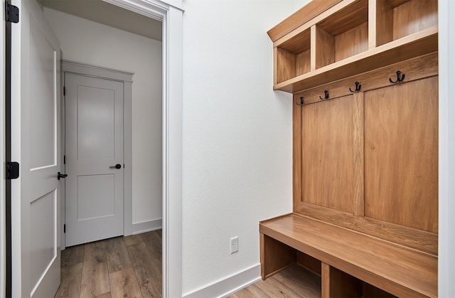 mudroom featuring hardwood / wood-style flooring