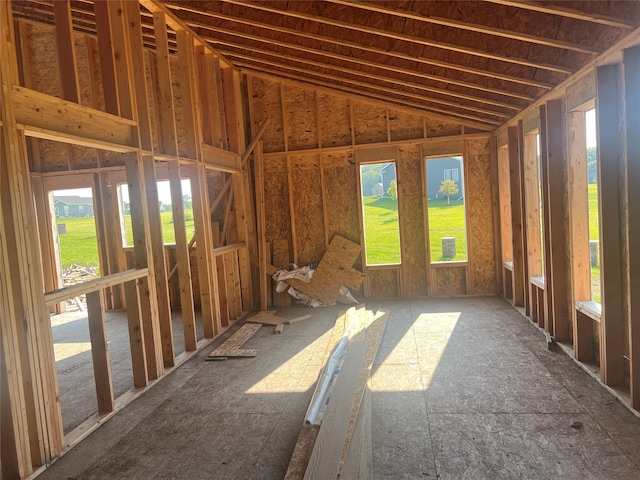 misc room featuring high vaulted ceiling