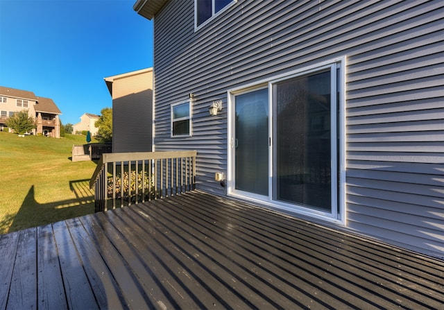 deck with a lawn