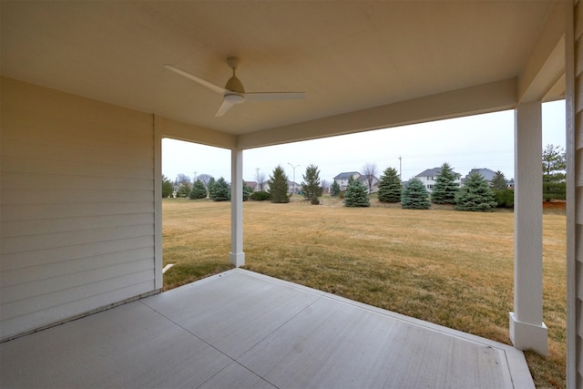 view of patio / terrace with ceiling fan