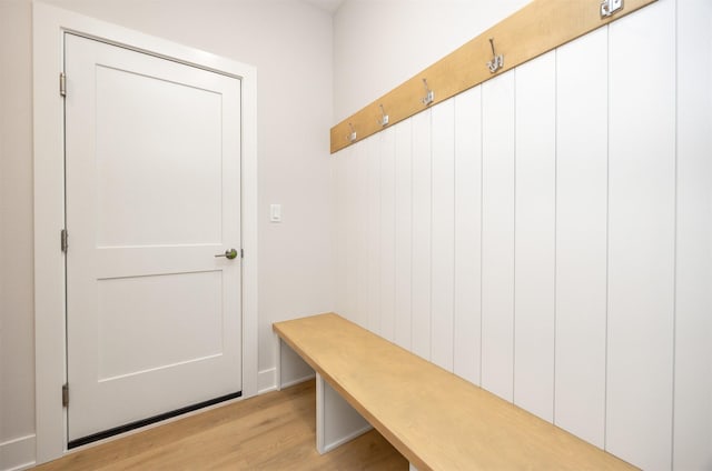 mudroom featuring light hardwood / wood-style floors