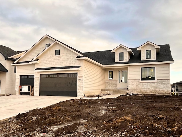 view of front of house with a garage