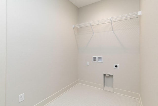 18016 Tanglewood Dr, Clive, IA 50325 - laundry area with hookup for an electric dryer, washer hookup, and light colored carpet