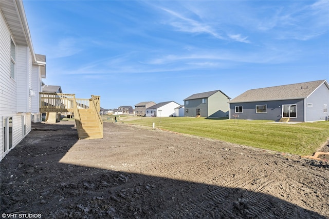 view of yard with a deck