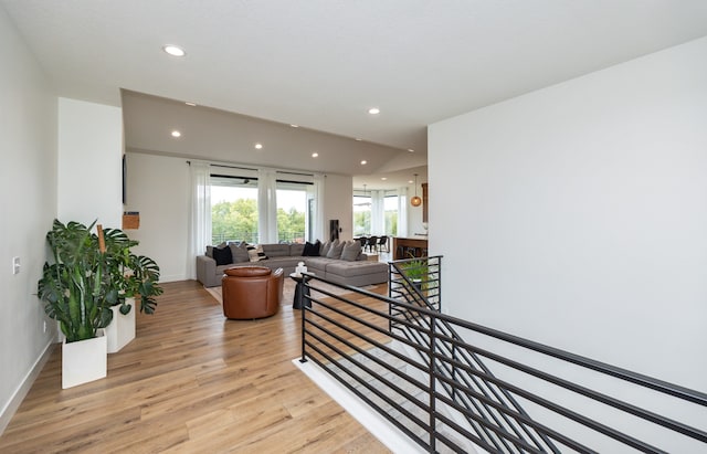 hall featuring light hardwood / wood-style floors