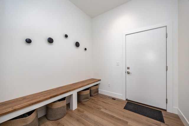 mudroom featuring light hardwood / wood-style floors