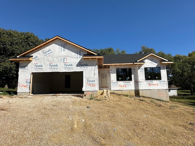 view of unfinished property