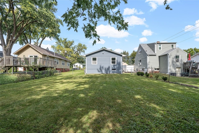 view of yard featuring a deck