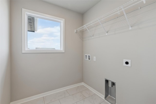 clothes washing area featuring washer hookup and electric dryer hookup