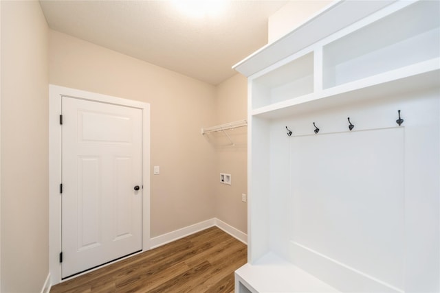 mudroom featuring dark hardwood / wood-style floors