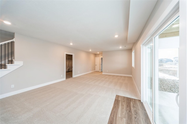 unfurnished room featuring light wood-type flooring