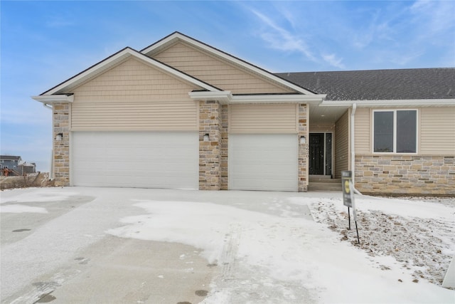 view of front of house with a garage