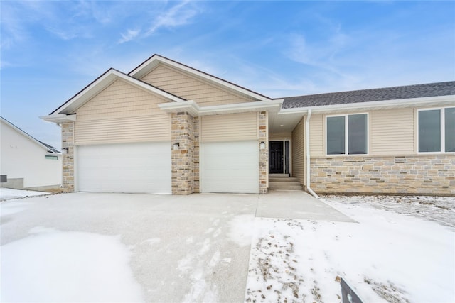 view of front of home with a garage