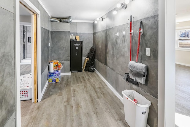 bathroom featuring wood finished floors