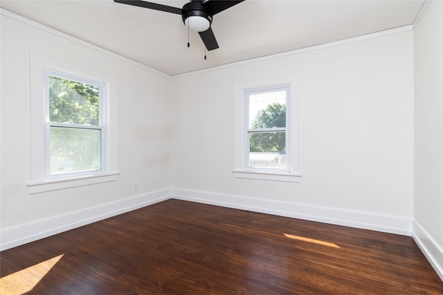 unfurnished room featuring wood-type flooring and ceiling fan