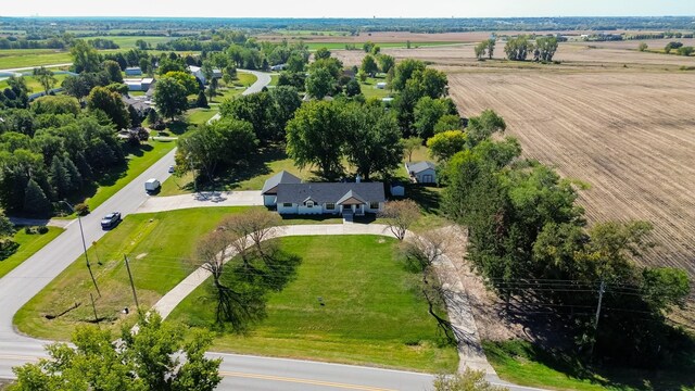 aerial view featuring a rural view