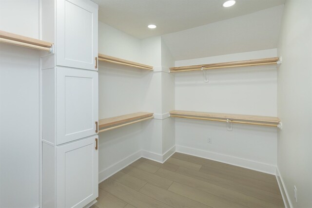 spacious closet with wood-type flooring