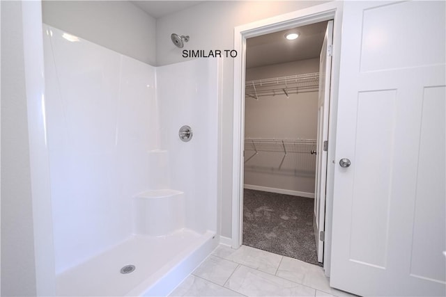 bathroom with a shower