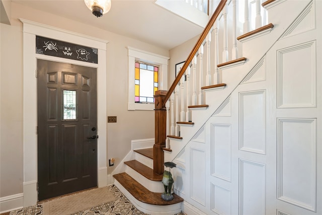 view of tiled entrance foyer