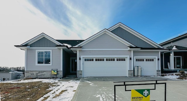 craftsman-style house with a garage