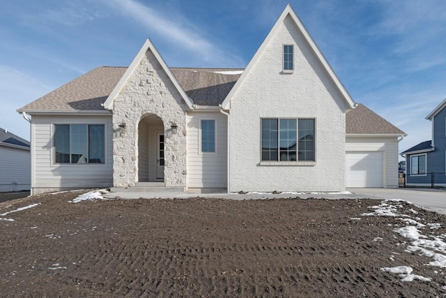 view of front of house with a garage