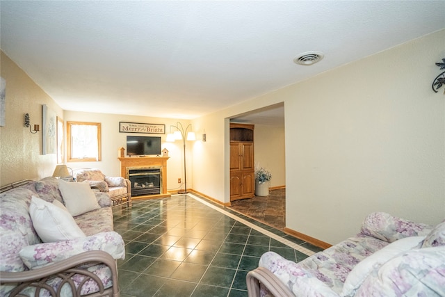 view of tiled living room