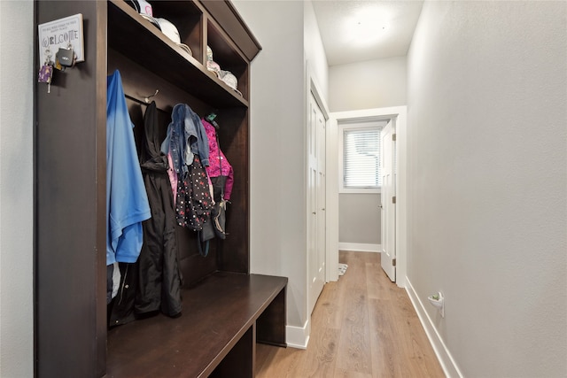 mudroom featuring light hardwood / wood-style floors