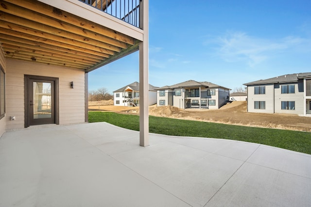 view of patio / terrace featuring a residential view