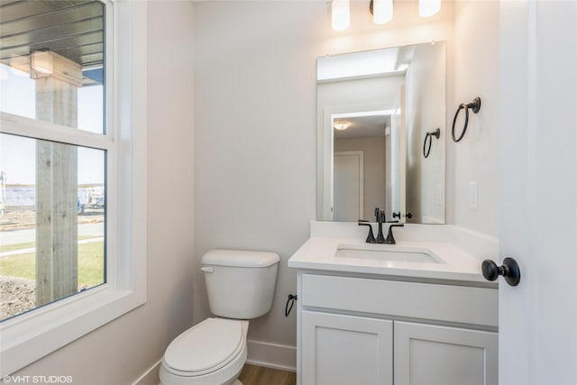 bathroom with toilet and vanity