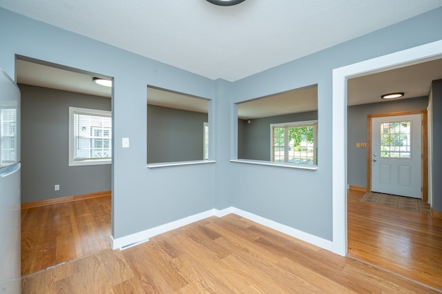 spare room with wood-type flooring