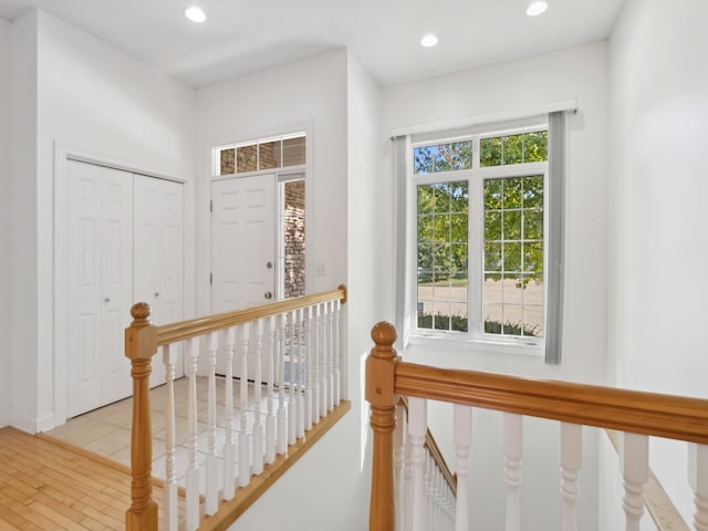 interior space with light hardwood / wood-style flooring