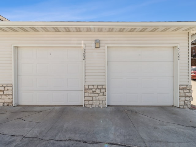 view of garage