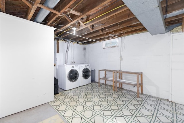 laundry room featuring washing machine and clothes dryer