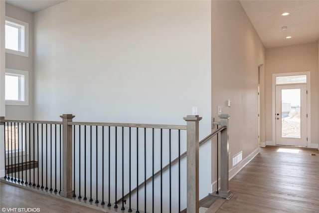 hall featuring hardwood / wood-style flooring