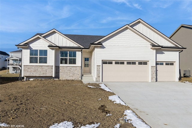 craftsman inspired home with central air condition unit