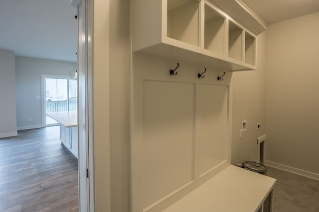 mudroom featuring hardwood / wood-style flooring