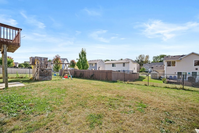 view of yard featuring a deck